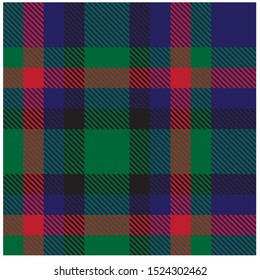 Colourful Classic Modern Plaid Tartan Print/Pattern in Vector - Suitable for shirt printing, jacquard patterns, backgrounds, websites, graphic resources