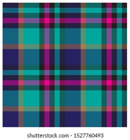 Colourful Classic Modern Plaid Tartan Seamless Print/Pattern in Vector - This is a classic plaid(checkered/tartan) pattern suitable for shirt printing, fabric, textiles, jacquard patterns, backgrounds