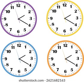 Colourful Clock Desgn For Animation 