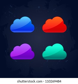 colourful cloud computing concept icons vector illustration