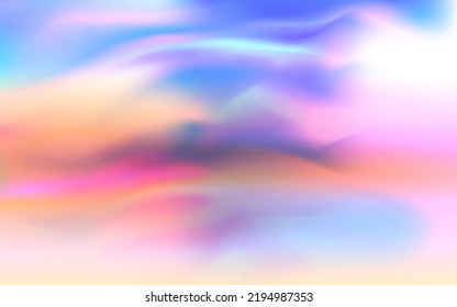 Colourful cloudy sky with fluffy clouds with pastel tone in blue, pink and orange in morning,Fantasy magical sunset sky on spring or summer, Vector illustration sweet background for four season banner