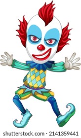 Colourful clown cartoon character illustration