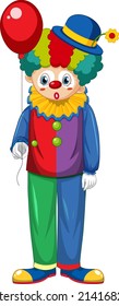 Colourful clown cartoon character illustration