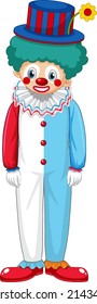 Colourful clown cartoon character illustration