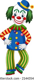Colourful clown cartoon character illustration