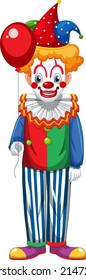 Colourful clown cartoon character illustration