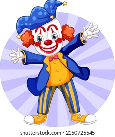 Colourful clown cartoon character illustration