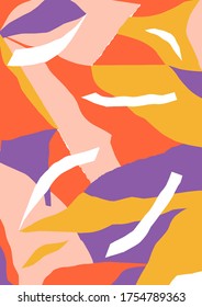 Colourful collage background, paper cut artwork