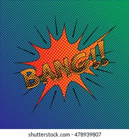 Colourful comic book style explosion vector design