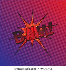 Colourful comic book style explosion vector design