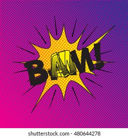 Colourful comic book style explosion vector design