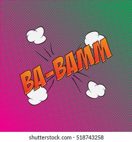 Colourful comic book style explosion vector design