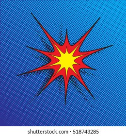 Colourful comic book style explosion vector design