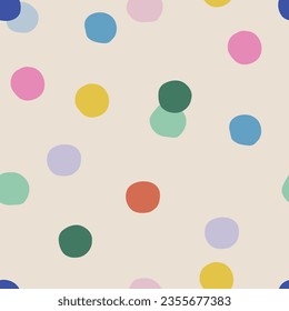 Colourful confetti geometrical vector seamless pattern. Happy Birthday party background. Abstract backdrop, wrapping paper textile design