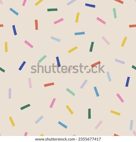 Colourful confetti geometrical vector seamless pattern. Happy Birthday party background. Abstract backdrop, wrapping paper textile design ストックフォト © 