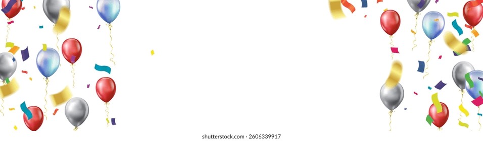 Colourful confetti on transparent background