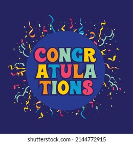 Colourful Congratulations with confetti Vector