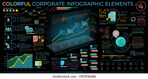 Colourful corporate infographic vector format