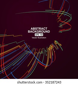 Colourful curve composition have a sense of perspective background.