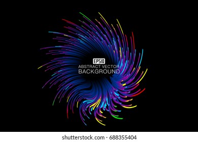 Colourful curve composition have a sense of perspective background.