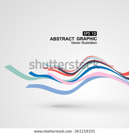 Colourful curve composition have a sense of perspective graphic.