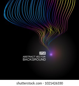 Colourful curves make up an abstract vector background