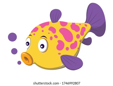 Colourful cute cartoon fish design 