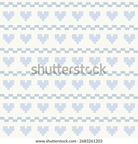 Colourful, cute heart pixel seamless vector pattern. Pattern cross stitch with heart. Winter knitted checkered Christmas theme for fabric, scarves, cards, scrapbooks, wrapping paper, and textiles.