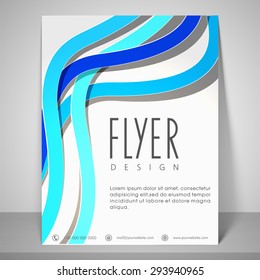 Diseño colorido para volante con barra de direcciones y buzón.