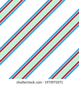 Colourful diagonal striped seamless pattern background suitable for fashion textiles, graphics