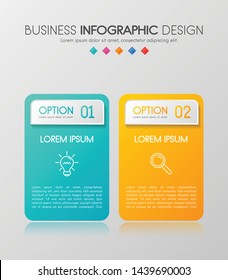 Colourful diagram infograph with 2 steps. Vector
