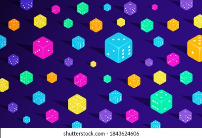The colourful dice in perspective