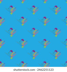 Colourful ditsy flowers print wallpaper