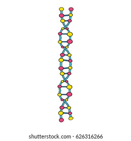 Colourful DNA Molecules Isolated Single Letter I Vector Art Design Illustration