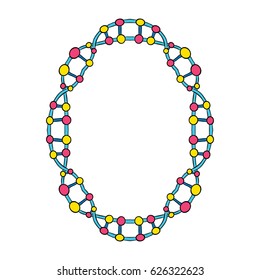 Colourful DNA Molecules Isolated Single Letter O Vector Art Design Illustration
