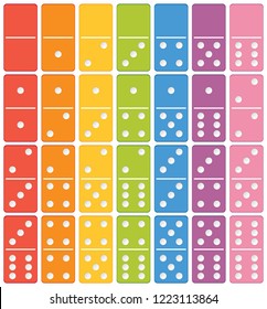 Colourful domino set element illustration