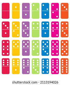 Colourful domino set element illustration