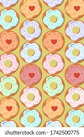 Colourful donuts set . It can use for postcard, banner and sticker. Vector illustration.