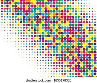 Colourful dots. Bright dotted pattern. Vector illustration