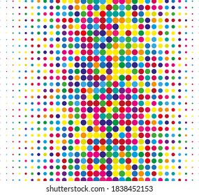 Colourful dots. Bright dotted pattern. Vector illustration