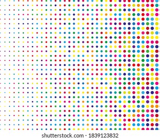 Colourful dots. Bright dotted pattern. Vector illustration