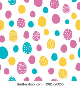 Colourful Dots Irregular Ovals Abstract Repeat Seamless Vector Pattern Background