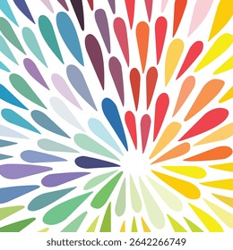 Diseño de arte de fondo de gotas de colores. Ilustración de diseño decorativo de arte de pared de fondo colorido