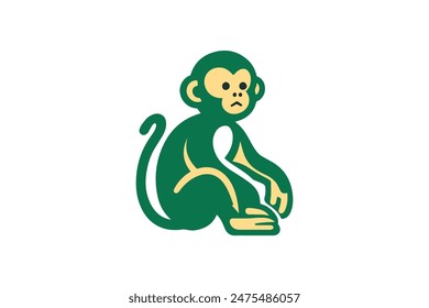 A colourful Drowning monkey vector 