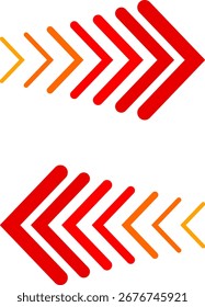 Flecha móvil dinámica colorida que representa la velocidad, la velocidad, la aceleración. Ilustración vectorial.