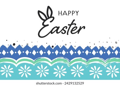 Colourful Easter background. Concept of a greeting card with painted decoration. Vector illustration
