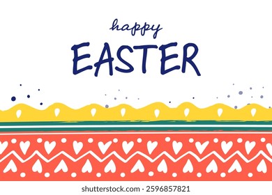 Colourful Easter background. Concept of a greeting card with painted decoration. Vector illustration