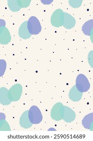Colourful Easter background with eggs. Abstract style frame. Vector illustration