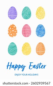 Colourful Easter egg background. Concept of a greeting card. Background design. Vector illustration