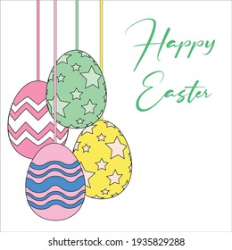 Colourful Easter Egg Design Vector Set, Colorful Easter Egg Design Vector Set, happy easter card with egg icon over white background. vector illustration
